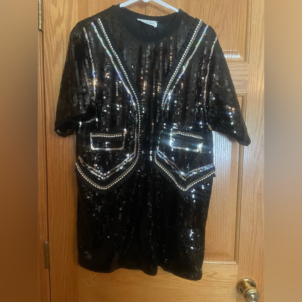 NWT! Sequin Black Mini Dress